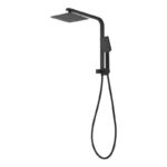 BADUNDKUCHE BKSS101H ECKIG MULTI-FUNCTION SQUARE HAND SHOWER WITH OVERHEAD RAIN SHOWER CHROME / MATT BLACK - Urban Designs Bathroom and Kitchen