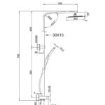 BADUNDKUCHE BKSS102 ECKIG MULTI-FUNCTION SQUARE SHOWER WITH OVERHEAD RAIN SHOWER CHROME / MATT BLACK - Urban Designs Bathroom and Kitchen