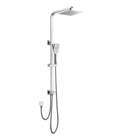 BADUNDKUCHE BKSS102 ECKIG MULTI-FUNCTION SQUARE SHOWER WITH OVERHEAD RAIN SHOWER CHROME / MATT BLACK - Urban Designs Bathroom and Kitchen