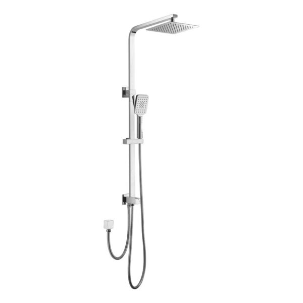 BADUNDKUCHE BKSS102 ECKIG MULTI-FUNCTION SQUARE SHOWER WITH OVERHEAD RAIN SHOWER CHROME / MATT BLACK - Urban Designs Bathroom and Kitchen