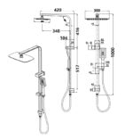 BADUNDKUCHE BKSS503 KASTEN MULTI-FUNCTION SHOWER WITH OVERHEAD RAIN SHOWER CHROME AND COLOURED - Urban Designs Bathroom and Kitchen