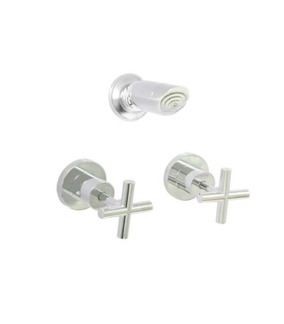 BADUNDKUCHE BKTT05 WÄHLEN 10 CROSS HANDLE SHOWER SET CHROME - Urban Designs Bathroom and Kitchen