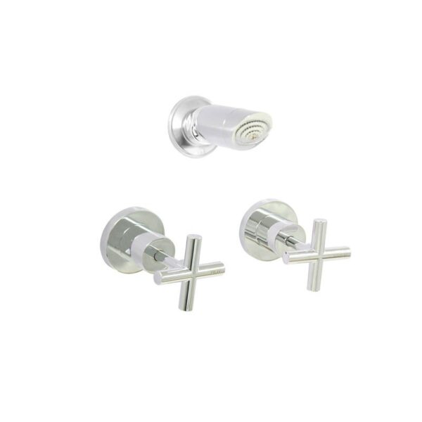 BADUNDKUCHE BKTT05 WÄHLEN 10 CROSS HANDLE SHOWER SET CHROME - Urban Designs Bathroom and Kitchen