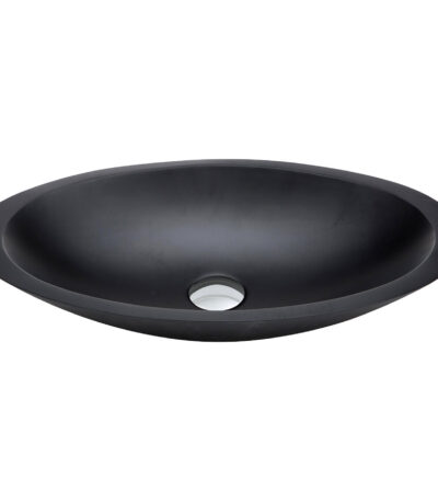 Bahama Solid Surface Above Counter Basin, Matte Black
