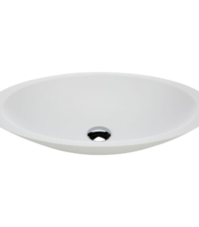 Bahama Solid Surface Above Counter Basin, Matte White