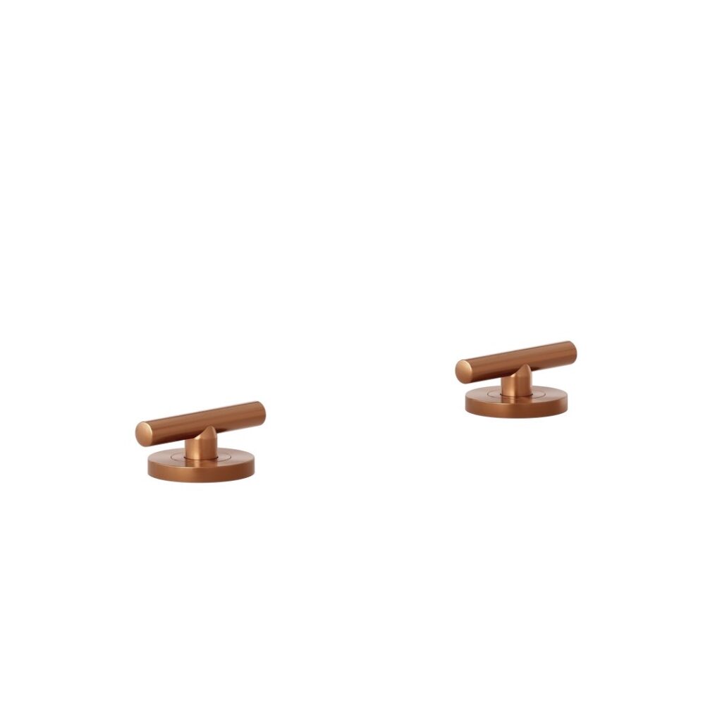 Barre Assembly Bench-Mounted Taps - Brushed Copper