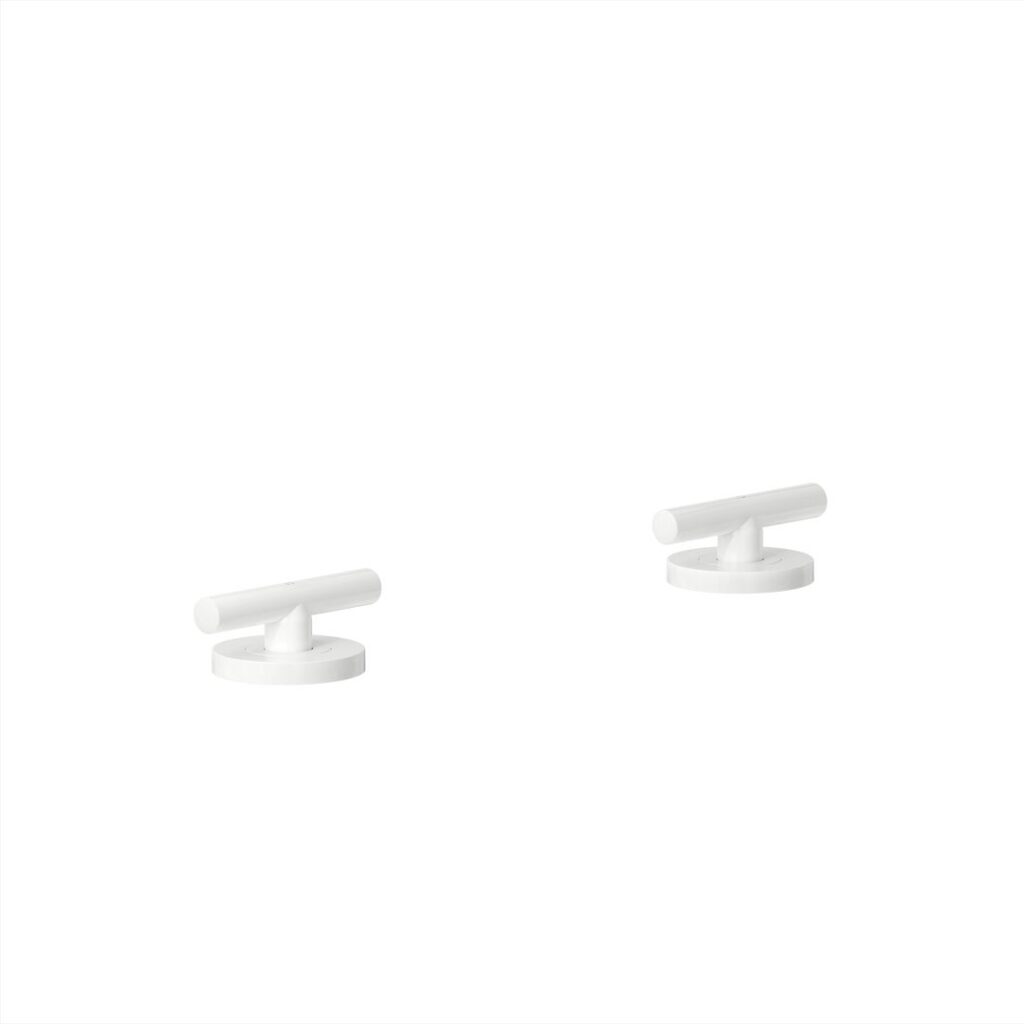 Barre Assembly Bench-Mounted Taps - White