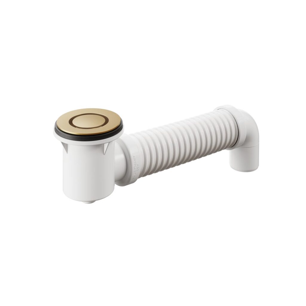 Bath Bend Pop Down with Connector - Brushed Gold
