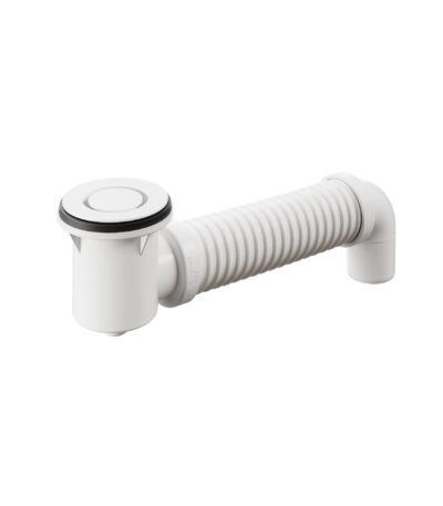 Bath Bend Pop Down with Connector - Gloss White