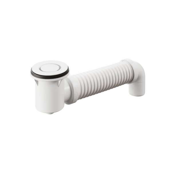 Bath Bend Pop Down with Connector - Gloss White
