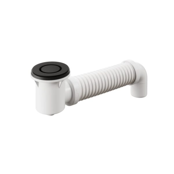 Bath Bend Pop Down with Connector - Matte Black