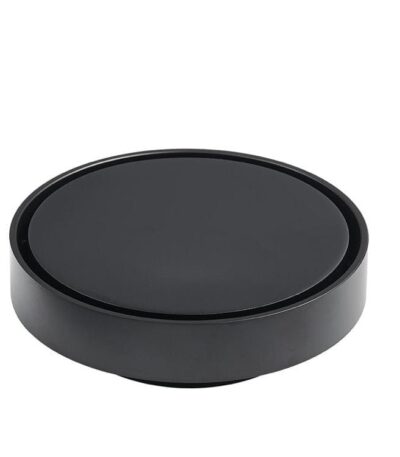 BATHEX Matt Black RoundTile Insert Floor Waste Shower Grate Drain (88mm outlet) | TIR-BK115
