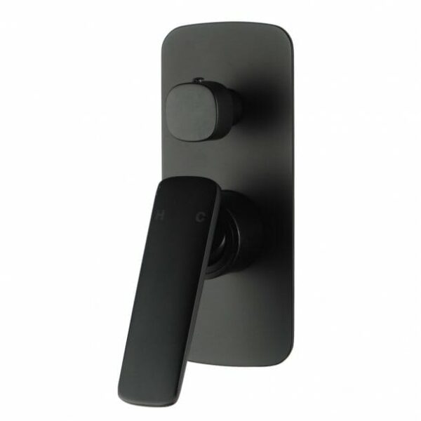 Bathroom Black Shower/Bath Wall Mixer with Diverter | OX0157.ST