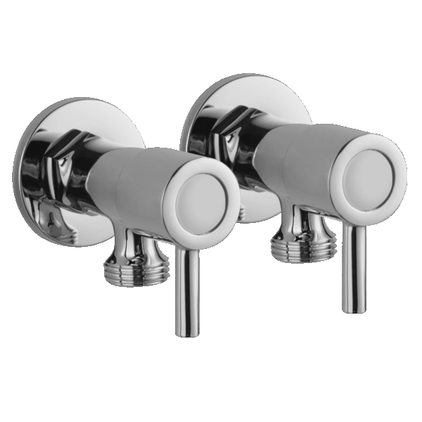 Bathroom Round Chrome 1/4 Turn Washing Machine Stop Taps | CH0016.WMT+CH0016.WMT