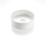 Bellevue Above Counter Artificial Stone - Fluted - Gloss White - Round - 360mm | BEL3636-GW