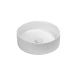 Bellevue Above Counter Artificial Stone - Fluted - Matt White - Round - 360mm | BEL3636-MW