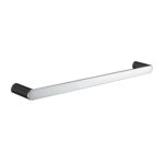 Bellino Black & Chrome Solid Brass Single Towel Rail 600mm