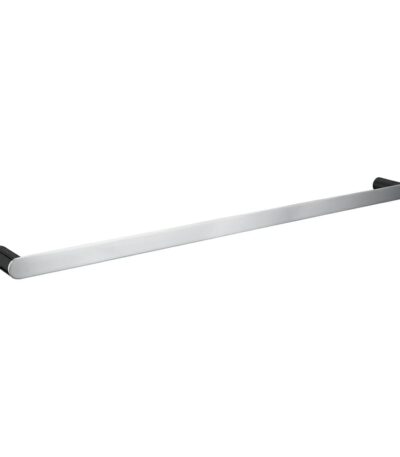 Bellino Black & Chrome Solid Brass Single Towel Rail 800mm