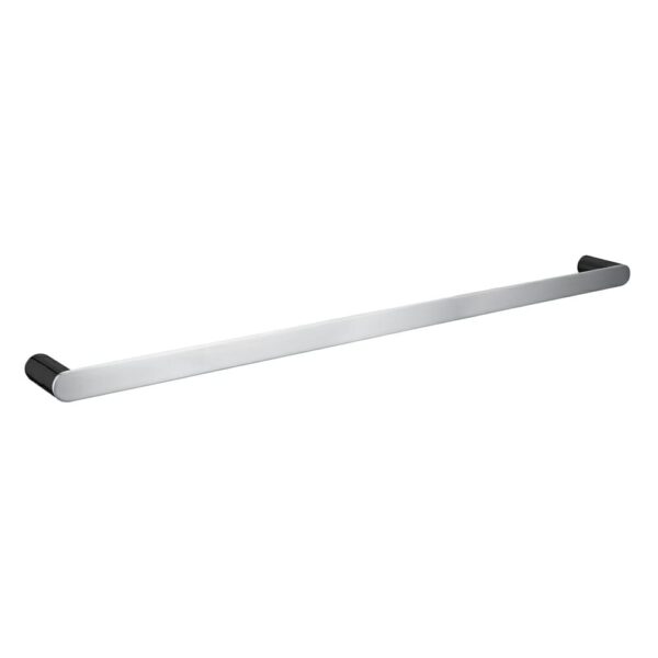 Bellino Black & Chrome Solid Brass Single Towel Rail 800mm