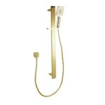 Bellino Brushed Yellow Gold Square Handheld Shower Rail Set | SR49.04