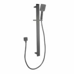 Bellino Gun Metal Grey Square Handheld Shower Rail Set | SR49.06