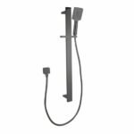 Bellino Gun Metal Grey Square Handheld Shower Rail Set | SR49.06