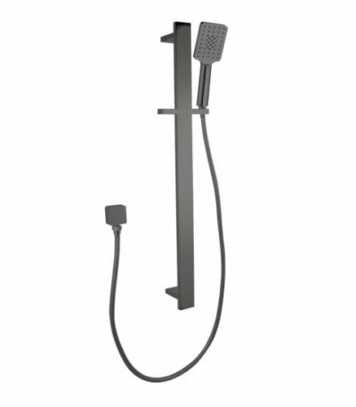 Bellino Gun Metal Grey Square Handheld Shower Rail Set | SR49.06