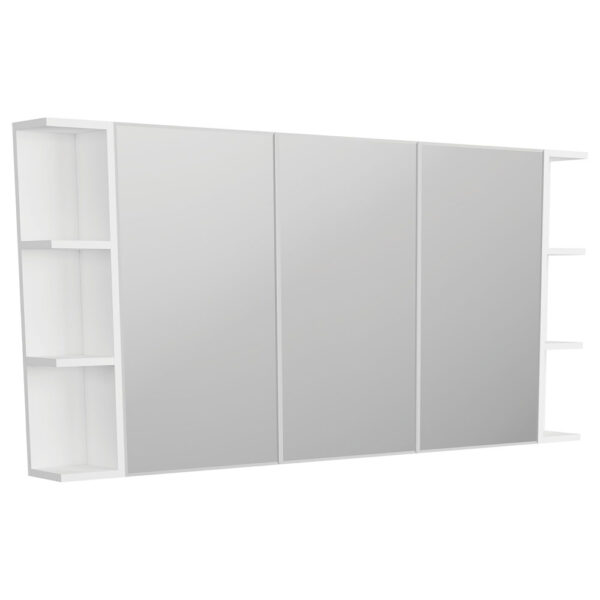 Bevel Edge 1200 Mirror Cabinet, 2 Side Shelves