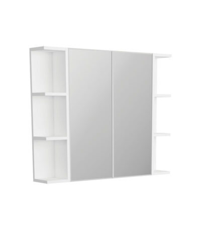 Bevel Edge 600 Mirror Cabinet, 2 Side Shelves