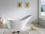 Bevel Freestanding Bathtub - Gloss White - No Overflow - 1400mm | BBT1400-NF