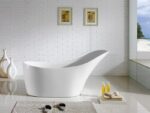 Bevel Freestanding Bathtub - Gloss White - No Overflow - 1400mm | BBT1400-NF