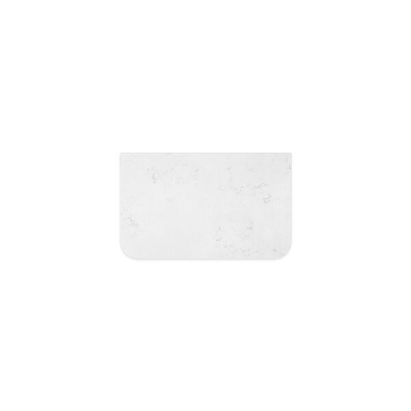 Bianco Marble Silica Free Stone Top, Curved Full Depth, 750mm