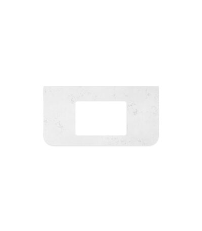 Bianco Marble Silica Free Stone Top, Curved Full Depth with Single Undermount Basin Hole, 900mm