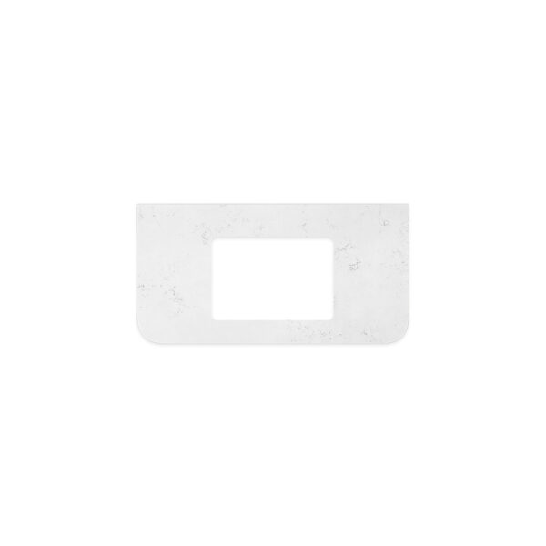 Bianco Marble Silica Free Stone Top, Curved Full Depth with Single Undermount Basin Hole, 900mm