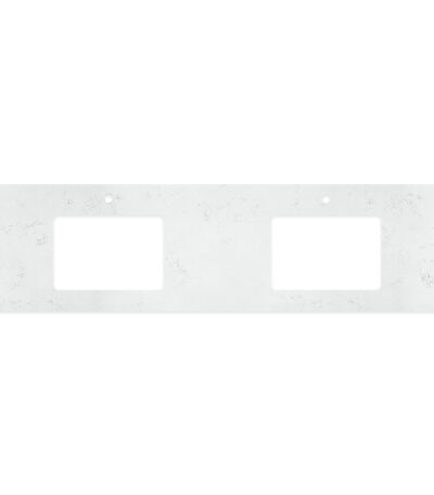 Bianco Marble Silica Free Stone Top, Rectangular Full Depth with Double Undermount Basin Hole & Tap Holes, 1800mm
