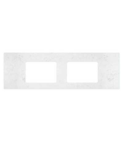 Bianco Marble Silica Free Stone Top, Rectangular Full Depth with Double Undermount Basin Holes, 1500mm