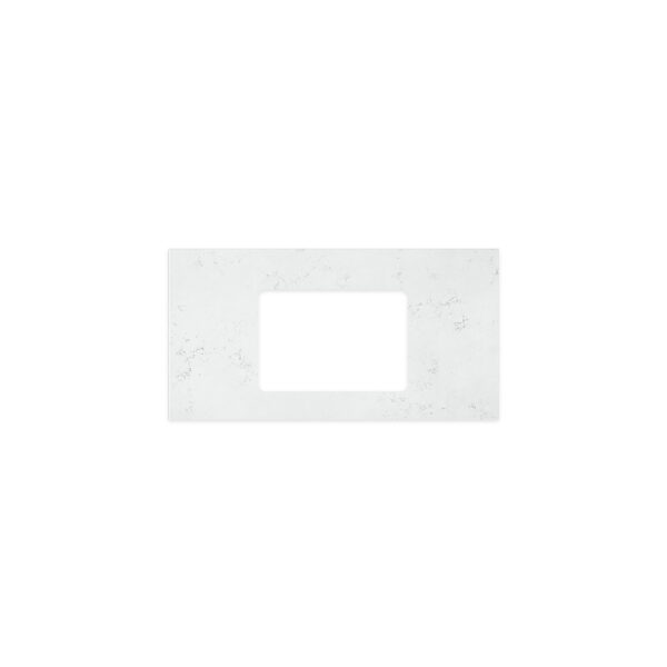 Bianco Marble Silica Free Stone Top, Rectangular Full Depth with Single Undermount Basin Hole, 900mm