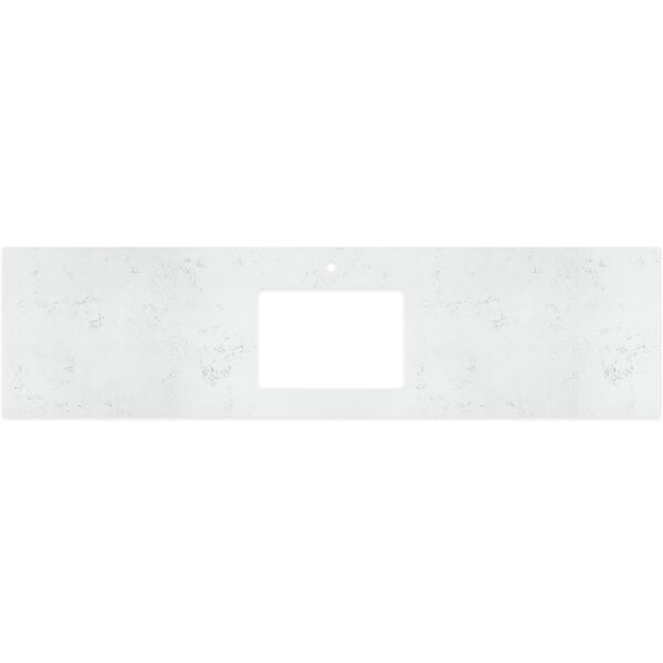 Bianco Marble Silica Free Stone Top, Rectangular Full Depth with Single Undermount Basin Hole & Tap Hole, 1800mm