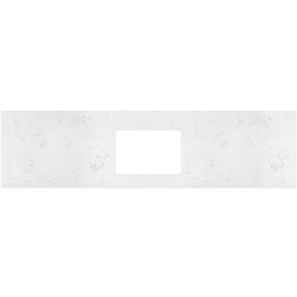 Bianco Marble Silica Free Stone Top, Rectangular Full Depth with Single Undermount Basin Hole, 1800mm