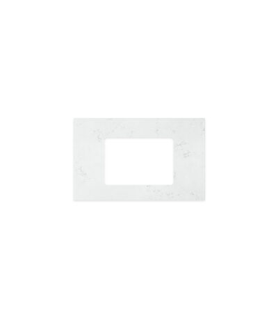 Bianco Marble Silica Free Stone Top, Rectangular Full Depth with Single Undermount Basin Hole, 750mm