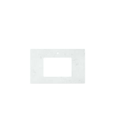 Bianco Marble Silica Free Stone Top, Rectangular Full Depth with Single Undermount Basin Hole & Tap Hole, 750mm