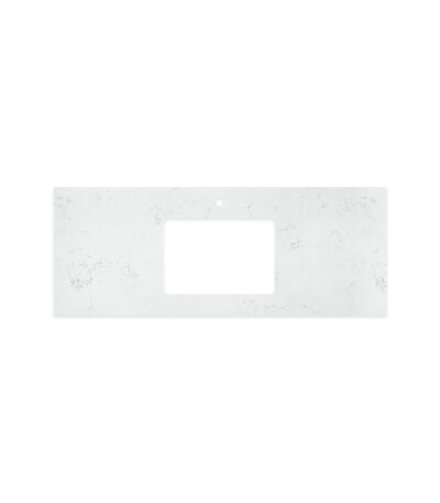 Bianco Marble Silica Free Stone Top, Rectangular Full Depth with Single Undermount Basin Hole & Tap Hole, 1200mm