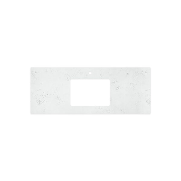 Bianco Marble Silica Free Stone Top, Rectangular Full Depth with Single Undermount Basin Hole & Tap Hole, 1200mm