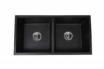 Black Double Bowl Granite Sink - 875x455x240mm | LXG-165959