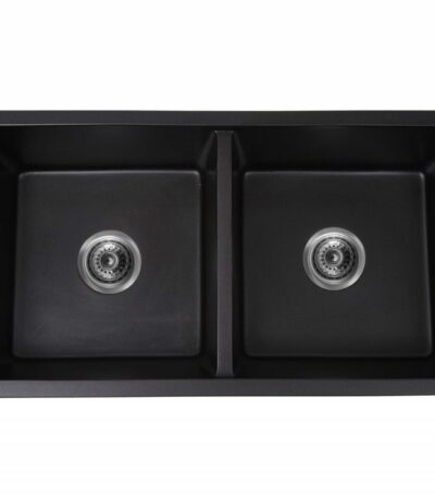 Black Double Bowl Granite Sink - 875x455x240mm | LXG-165959