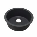 Black Granite Quartz Stone Kitchen/Laundry Sink Round Single Bowl Top/Under Mount 460mm | OX460.KS