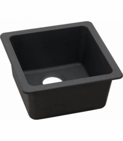 Black Granite Quartz Stone Kitchen/Laundry Sink Single Bowl Top/Under Mount - 422X422X203mm | OX4242.KS