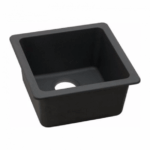 Black Granite Quartz Stone Kitchen/Laundry Sink Single Bowl Top/Under Mount - 422X422X203mm | OX4242.KS