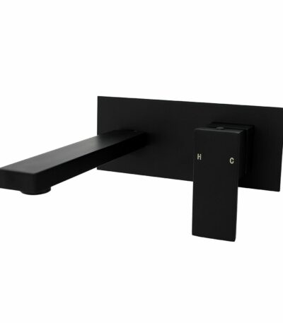 BLAZE Matt Black Wall Mixer With Spout | OX0113-2-EX.BM
