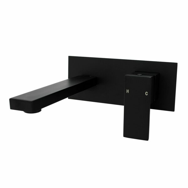 BLAZE Matt Black Wall Mixer With Spout | OX0113-2-EX.BM